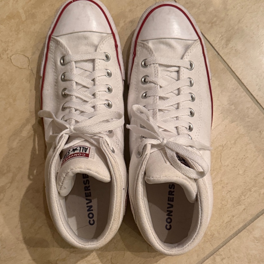 Converse Classic White with Red Trim Sneakers